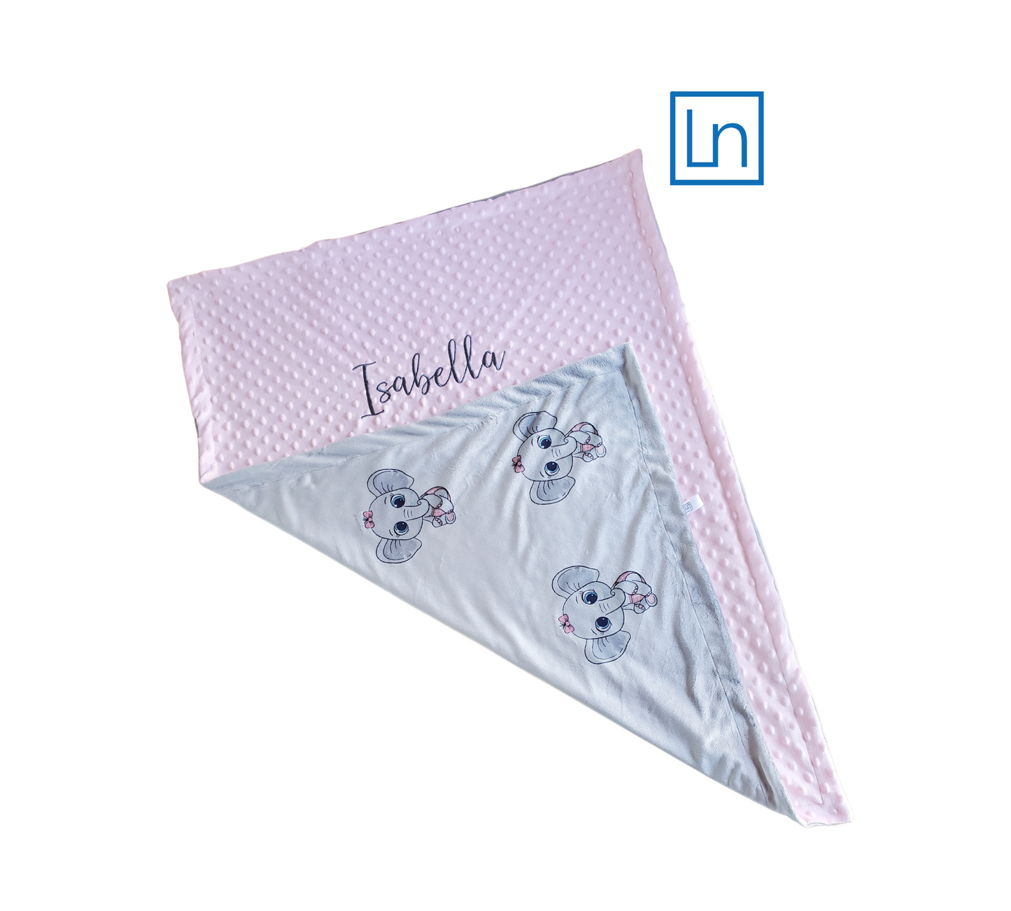 Couverture double personnalisée en minky / Prénom Brodé/ Design personnalisé