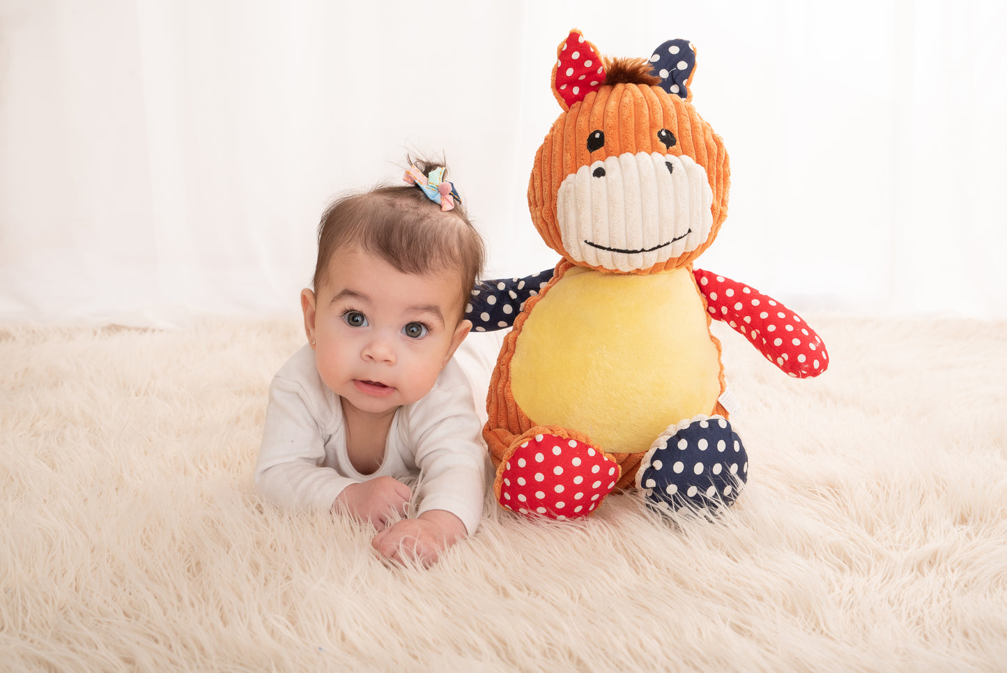 Cheval Arlequin - Peluche unique personnalisé Brodé avec donnes de naissance