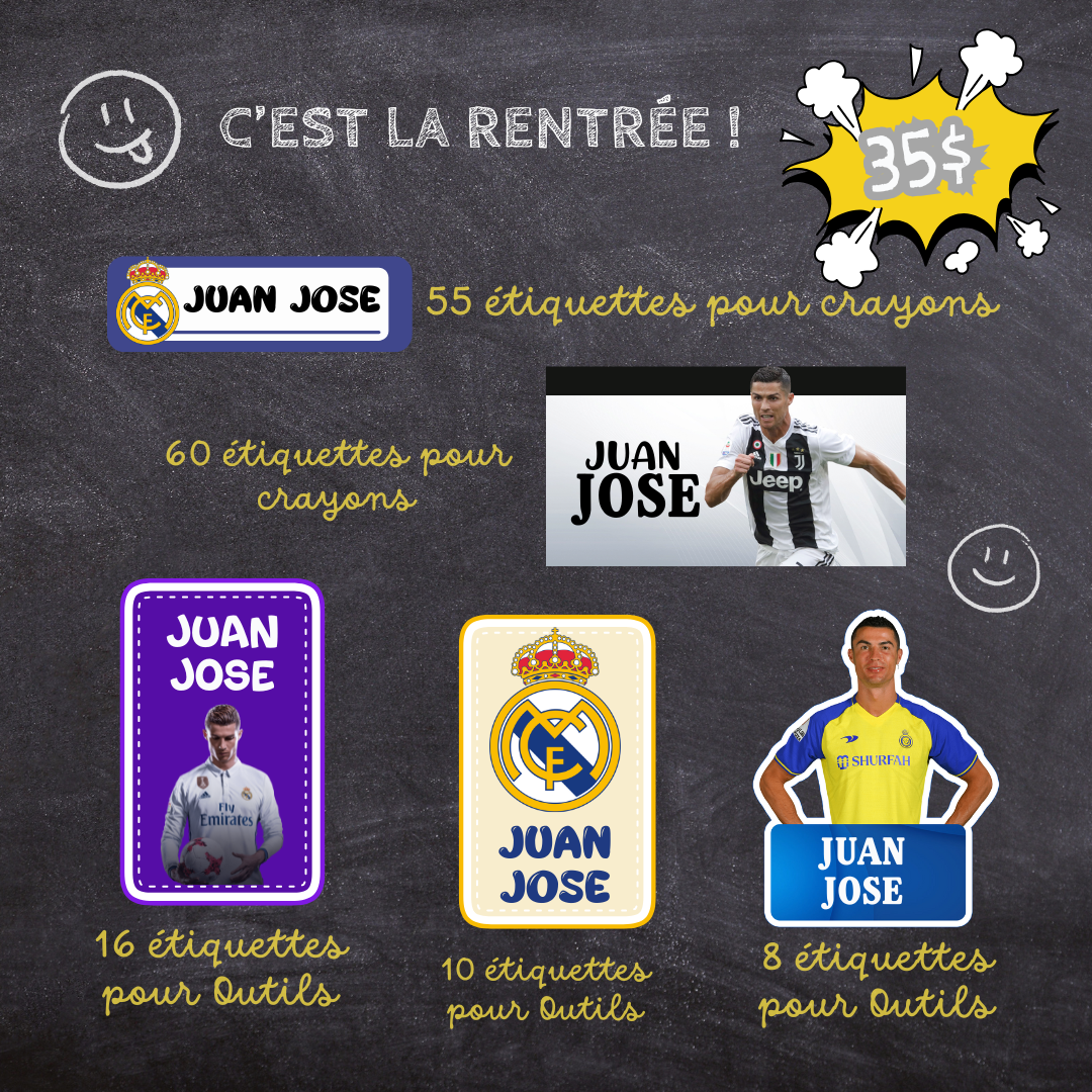 Étiquettes personnalisées pour enfant