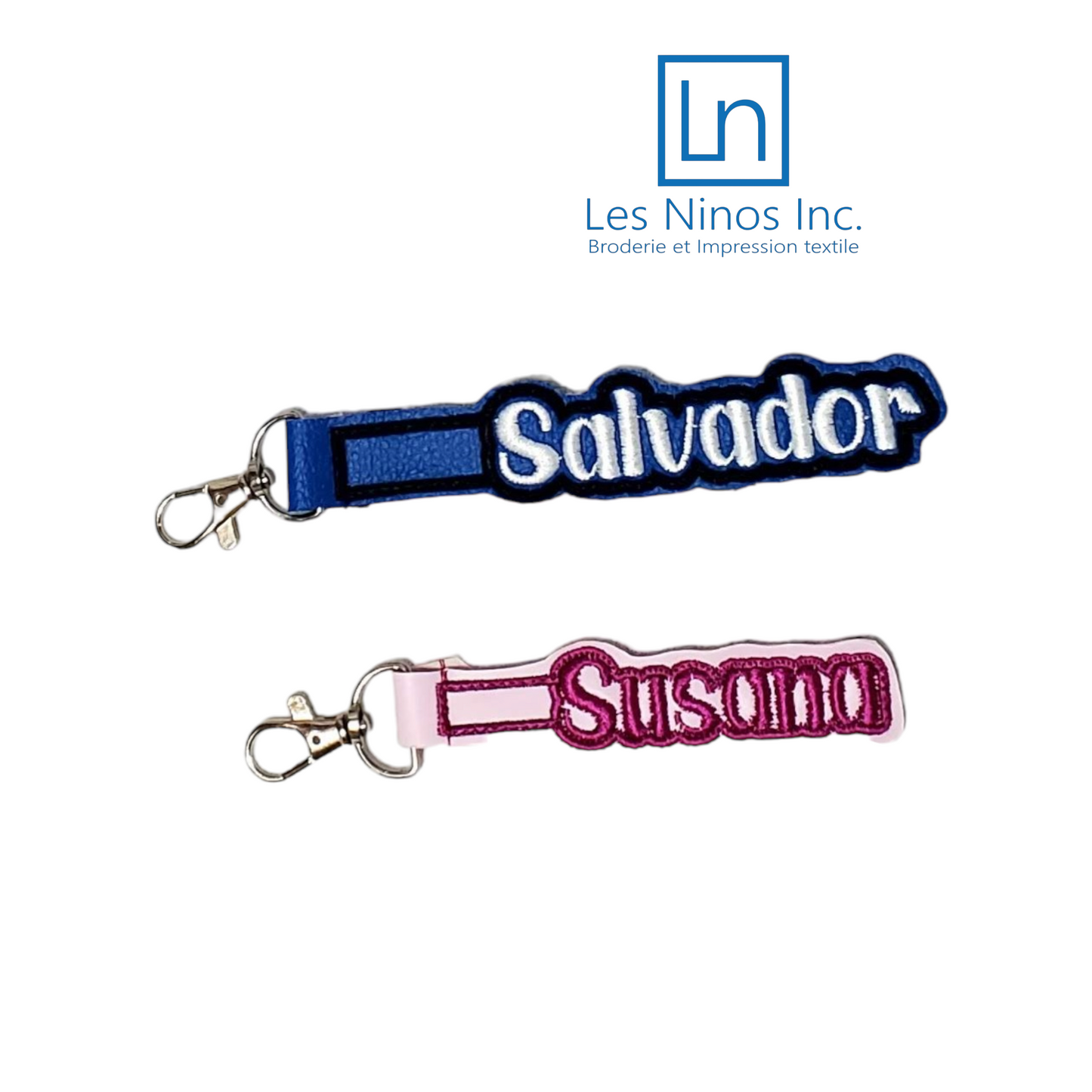 Porte-clés brodé pour le sac d'école