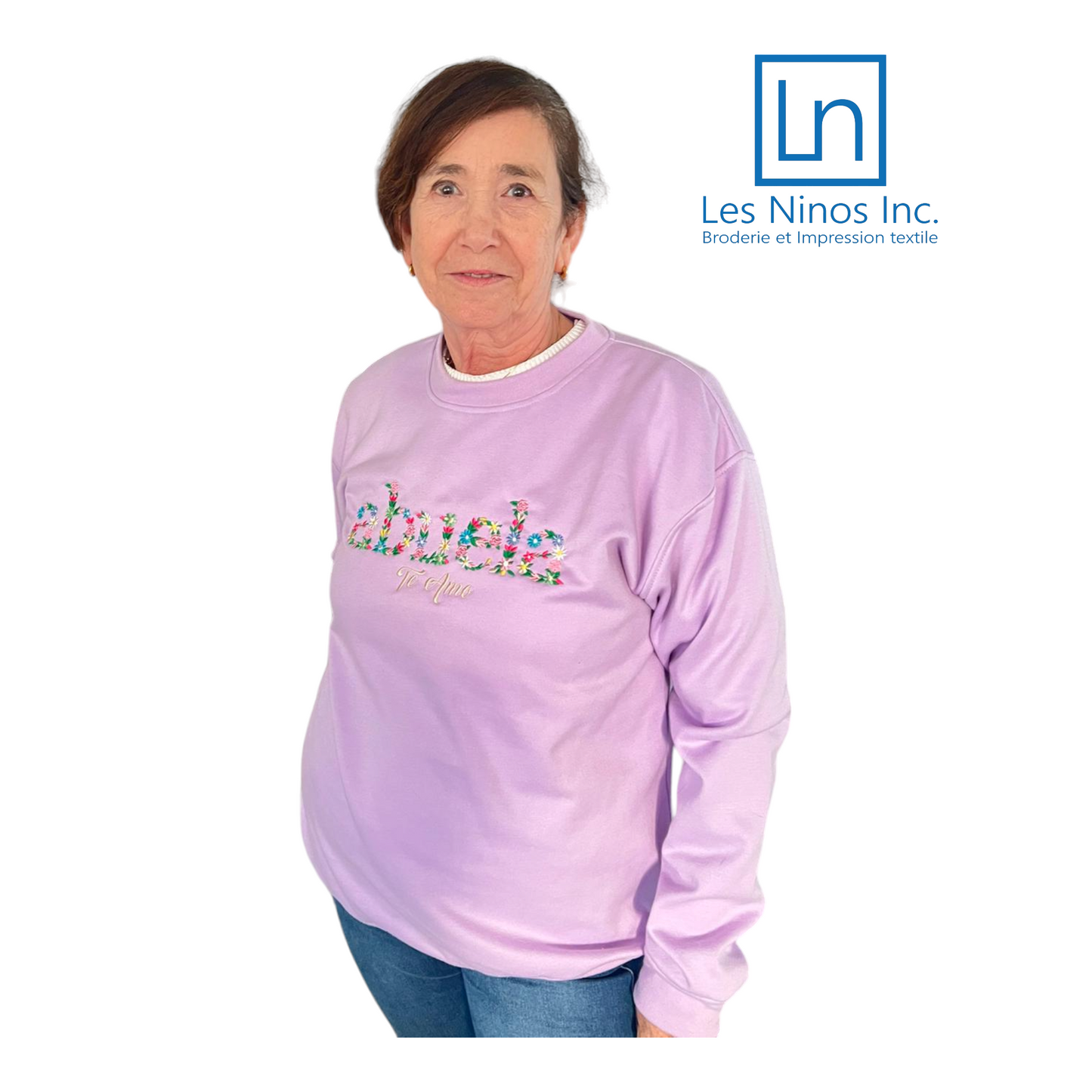 Crewneck brodé avec fleurs Abuela