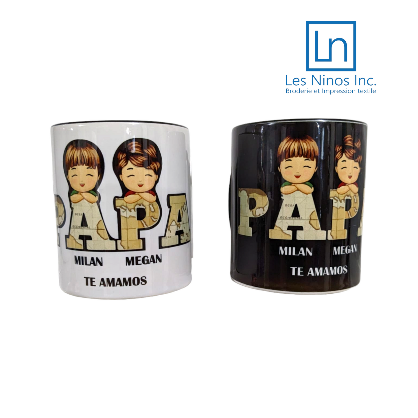 Tasse personnalisé pour papa avec enfants