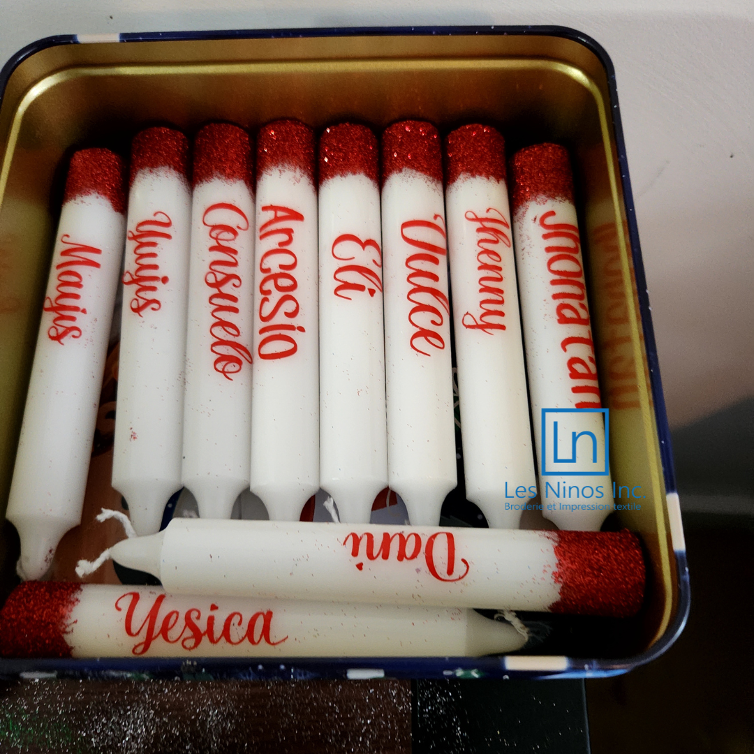 Bougies de Noël personnalisées