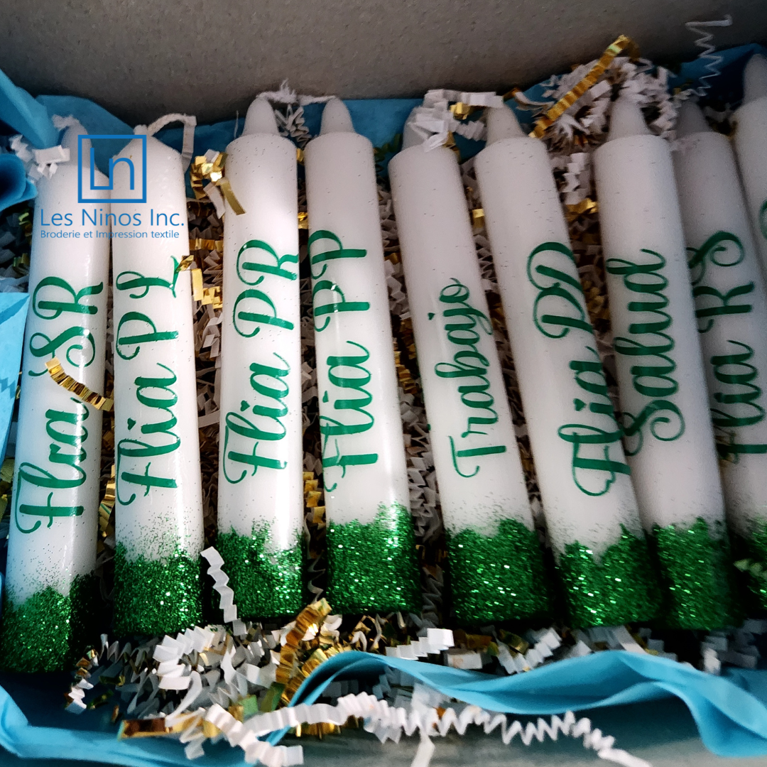 Bougies de Noël personnalisées