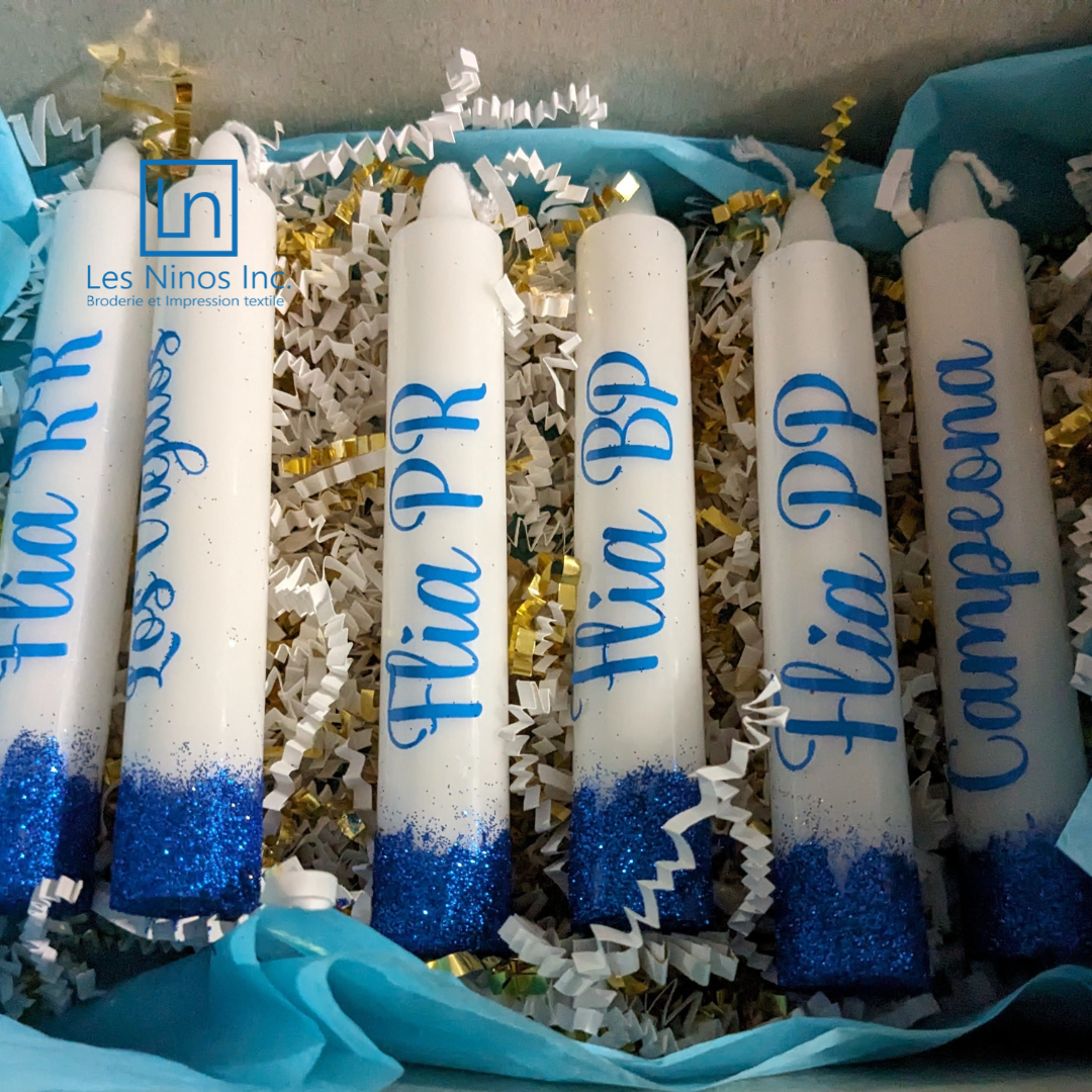Bougies de Noël personnalisées