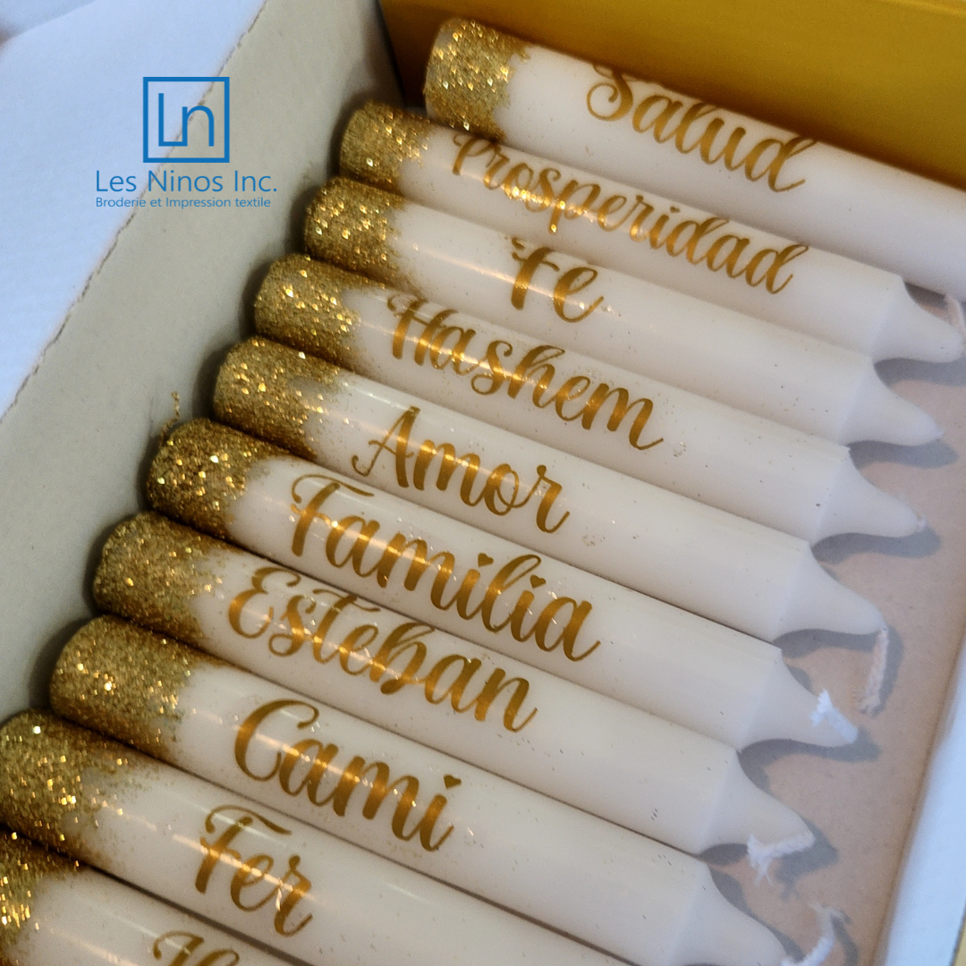 Bougies de Noël personnalisées