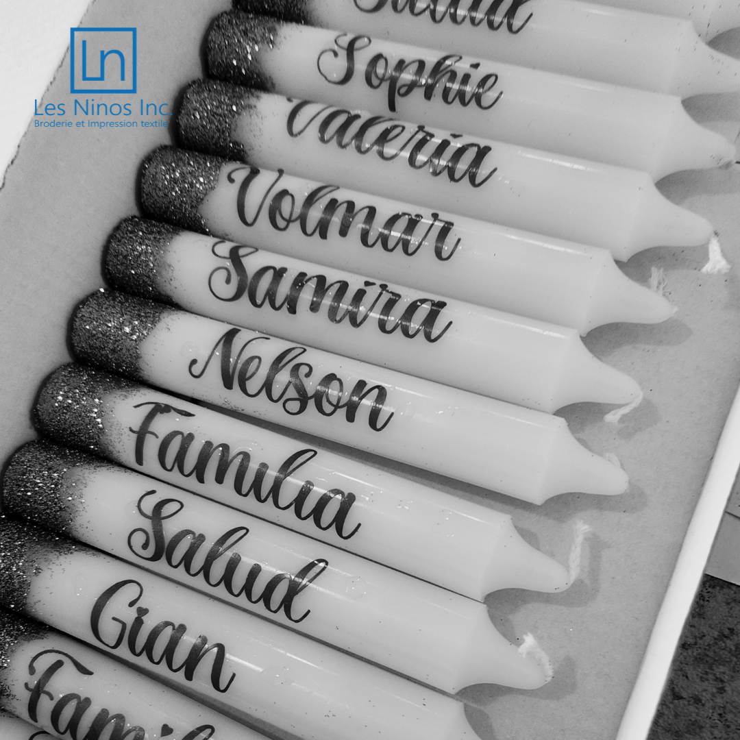 Bougies de Noël personnalisées