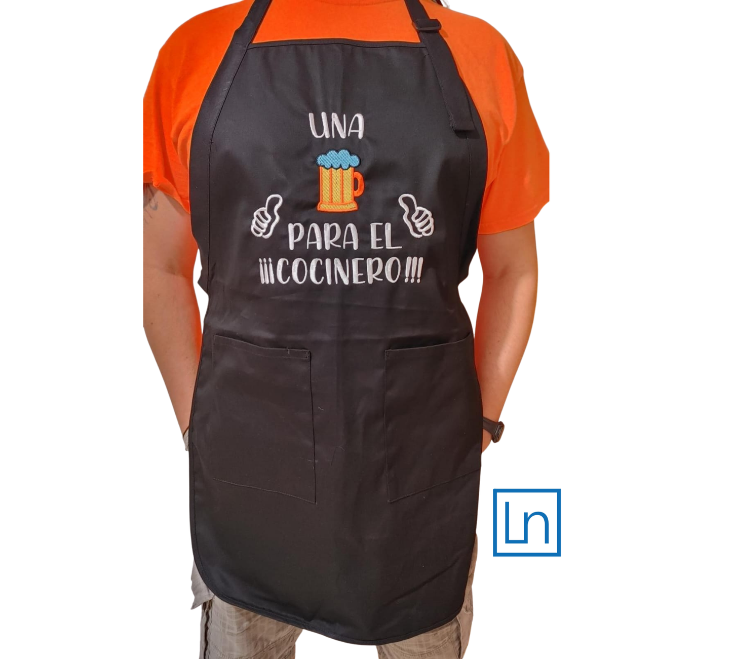Tablier Brodé Una Cerveza para el cocinero