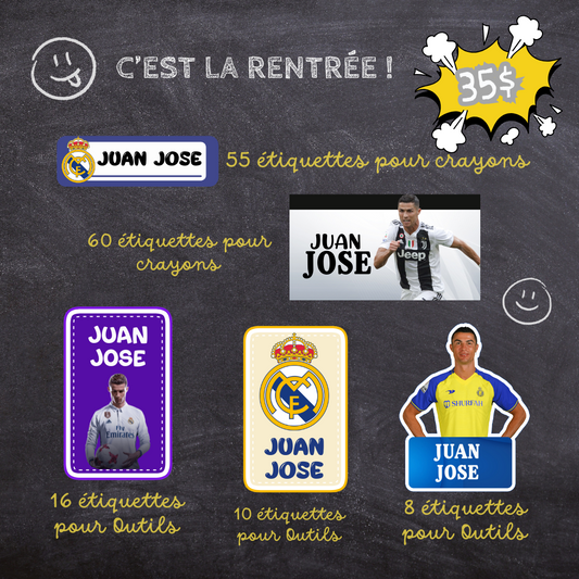 Étiquettes personnalisées pour enfant