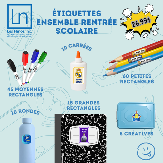 Étiquettes personnalisées Ensemble Rentrée scolaire