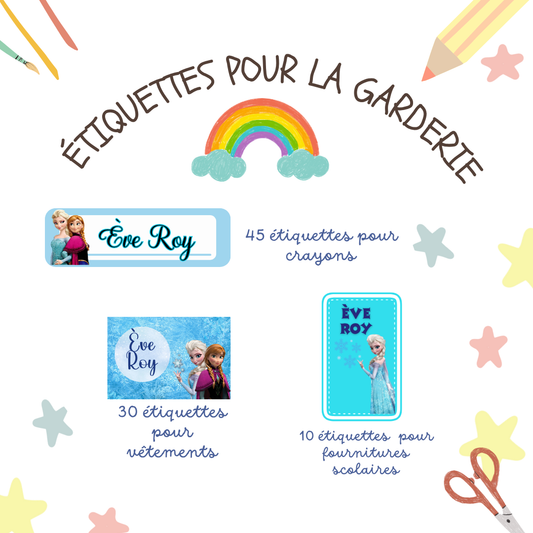 Étiquettes personnalisées pour la garderie