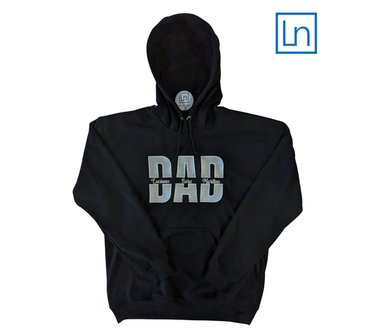 Hoodie « DAD » personnalisé avec prénoms superposés